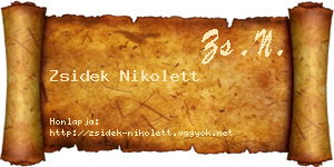 Zsidek Nikolett névjegykártya